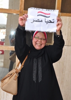 سيدات مصر يشاركن في الاستفتاء على التعديلات الدستورية