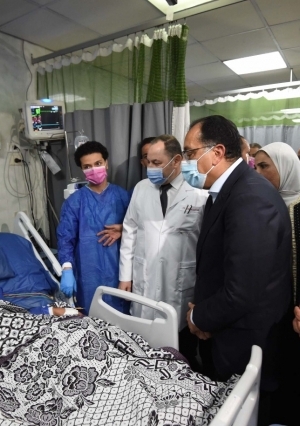 رئيس مجلس الوزراء، لزيارة مصابي حادث كنيسة المنيرة بمحافظة الجيزة، بالمستشفيات