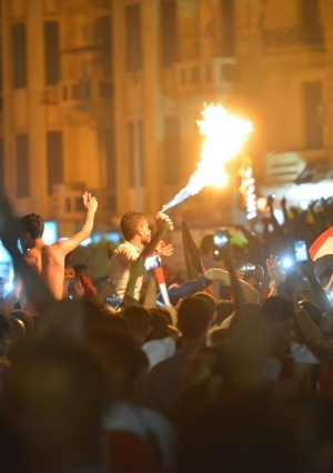فرحة التأهل لكأس العالم بميدان التحرير ووسط البلد تصوير حسن عناد