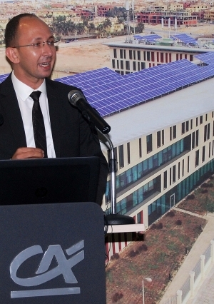 افتتاح وزير الكهرباء لمحطة الطاقة الشمسية لبنك اجريكول التجمع الخامس