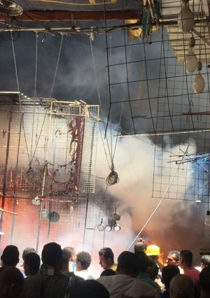 حريق سوق الملابس في إمبابة