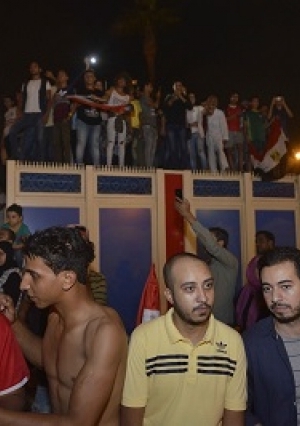 احتفالات الجماهير في التحرير