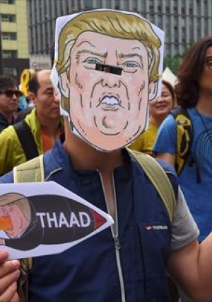 تظاهرة احتجاج في كوريا الجنوبية على الدرع الصاروخية الأميركية