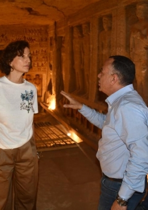 مدير عام منظمة اليونسكو تزور القاهرة التاريخية ومنطقتي آثار سقارة وأهرامات الجيزة