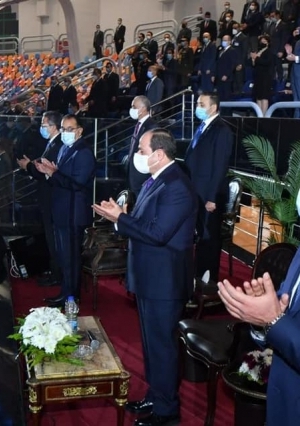 افتتاح السيد الرئيس عبد الفتاح السيسي مساء اليوم بطولة العالم لكرة اليد بالصالة المغطاة لأستاد القاهرة الدولي.