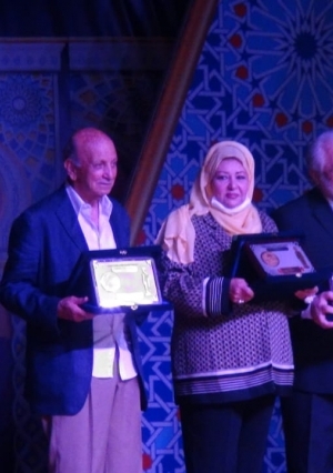 الهام شاهين وخالد زكي وخالد الصاوي بحفل كتاب ونقاد السينما