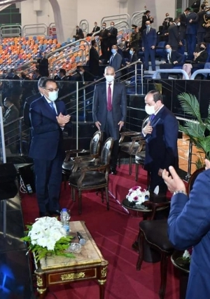 افتتاح السيد الرئيس عبد الفتاح السيسي مساء اليوم بطولة العالم لكرة اليد بالصالة المغطاة لأستاد القاهرة الدولي.