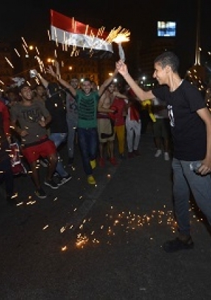 احتفالات الجماهير في التحرير