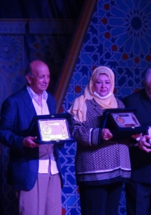 الهام شاهين وخالد زكي وخالد الصاوي بحفل كتاب ونقاد السينما