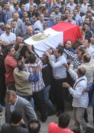 جنازة النقيب أحمد فايز شهيد حادث الواحات من مسجد الحصري بأكتوبر