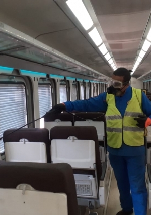 هيئة السكك الحديدية تواصل  اتخاذ كافة الإجراءات الاحترازية اللازمة لمواجهة فيروس كورونا