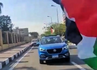 مواطنون يرفعون علم فلسطين بالإسماعيلية في أول أيام عيد الفطر