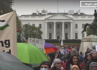 مئات يتظاهرون أمام البيت الأبيض تضامنا مع فلسطين (فيديو)