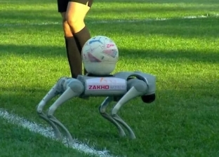 على شكل حيوان.. روبوت يسلم الكرة لحكم مباراة في الدوري العراقي