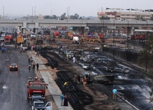 النيابة: احتراق 37 سيارة في حريق خط البترول بطريق الإسماعيلية