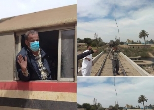 سائق يوقف قطار بسبب سلك كهرباء على شريط السكة الحديد بالشرقية