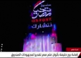 شعار صندوق تحيا مصر يزين برج خليفة بعد الرقم الثالث في "جينيس"