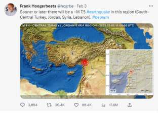 باحث هولندي توقع زلزال تركيا قبل حدوثه بـ 3 أيام