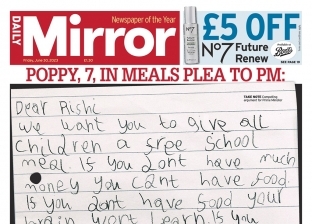 طفلة في السابعة من عمرها تطالب رئيس وزراء بريطانيا بوجبة مجانية للمدارس