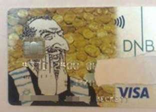 بنك نرويجي يصدر بطاقة ائتمان تحمل رسما معاديا لليهود