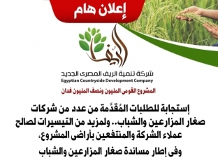 «الريف المصري» تسمح بدخول وخروج المساهمين في شركات المشروع