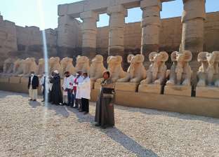 وزير الآثار يفتتح مشروع ترميم 29 تمثالا من كباش معبد الكرنك
