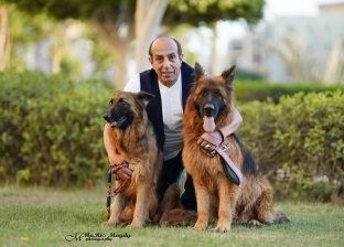 بالصور| أحمد صيام في جلسة تصوير بصحبة كلابه: مسرحيتي الجديدة مفاجأة