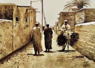 فنان سودانى يوثق الموروثات القديمة بألوان المياه ورتوش القهوة
