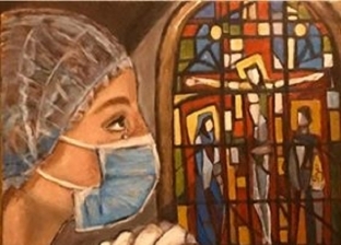 "لينا" اللبنانية تجسد معاناة الأطقم الطبية بلوحتها: "يصلون إلينا"