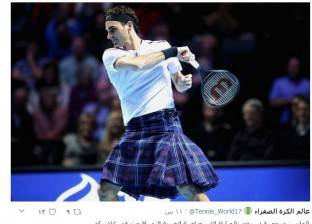 بالفيديو| فيدرر يلعب مباراة تنس خيرية مرتديا "تنورة"