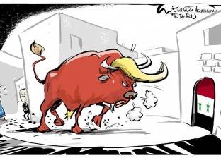 ترامب "ثور هائج" في كاريكاتير "نوفيتسي" الروسية