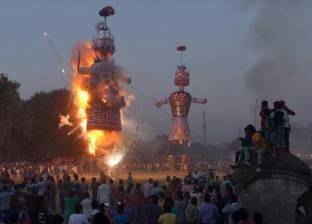 بالصور| حرق دمى "رافانا".. أحد طقوس الاحتفال بمهرجان Dussehra الهندي