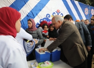محافظ الجيزة يفتتح حملة التطعيم ضد شلل الاطفال بمنشأة القناطر