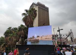 مشاهد من انتصار أكتوبر على شاشة عرض باحتفالية دعم الرئيس السيسي بميدان الجلاء