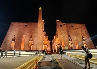 معبد الأقصر وطريق الكباش في مشهد مبهر استعدادا لحفل الافتتاح العالمي