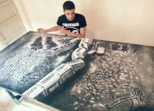 بالصور| "هاني" رسام بالملح.. المؤهل دبلوم صنايع والموهبة بالفطرة