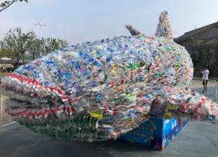 بالصور| الصين تحذر من إلقاء المخلفات بالمحيط بـ"حوت بلاستيك"