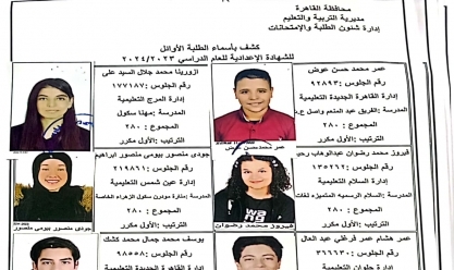 أسماء أوائل الشهادة الإعدادية بالقاهرة.. 470 طالبا وطالبة حصدوا الدرجة النهائية