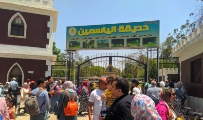 إقبال كبير من المواطنين على حدائق القناطر الخيرية احتفالا بشم النسيم