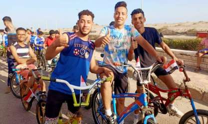 انطلاق ماراثون الدراجات الهوائية في مصيف بلطيم بكفر الشيخ