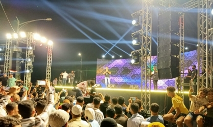 محمد نور ومروة ناجي يحييان حفلا في كفر الشيخ لدعم الرئيس السيسي بالانتخابات