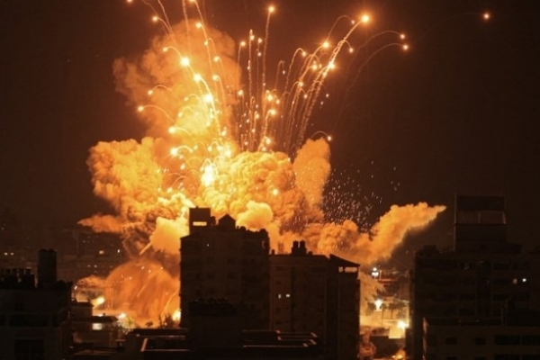 جانب من قصف إسرائيلي سابق على قطاع غزة