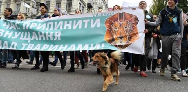 مظاهرات نشطاء اوكرانين لحماية الحيوانات