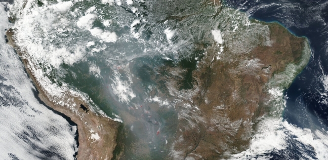 صورة التقطتها الأقمار الصناعية لحرائق غابات الأمازون