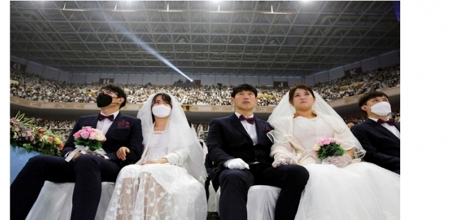 حفل زفاف جماعى فى كوريا الجنوبية بمشاركة 6000 عريس وعروسة