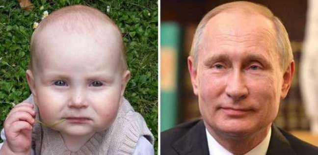 طفل يشبه لرئيس الروسي فلاديمير بوتين.