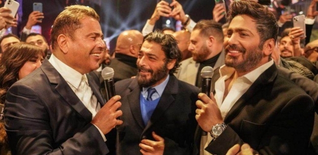 عمرو دياب وتامر حنسي في حفل زفاف أحمد عصام