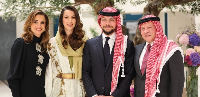 الملك عبد الله الثاني والملكة رانيا والأمير حسين ولي العهد
