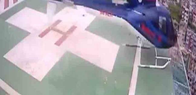 سقوط طائرة هليكوبتر من سطح مستشفى