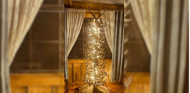 شجرة عيد الميلاد المصنوعة من قرون الوعل